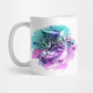 Cat head painting in soft colors Mug